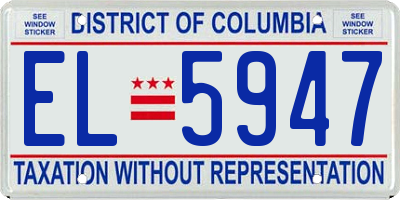 DC license plate EL5947