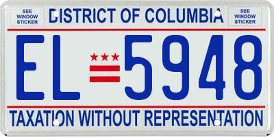 DC license plate EL5948