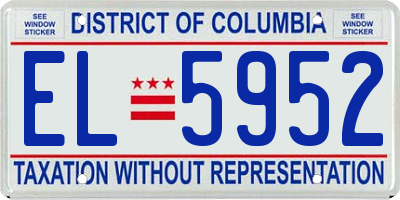 DC license plate EL5952