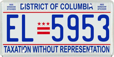 DC license plate EL5953