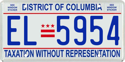 DC license plate EL5954
