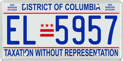 DC license plate EL5957