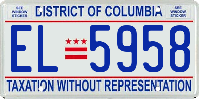 DC license plate EL5958