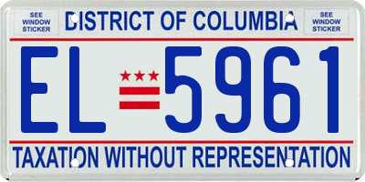 DC license plate EL5961