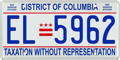 DC license plate EL5962