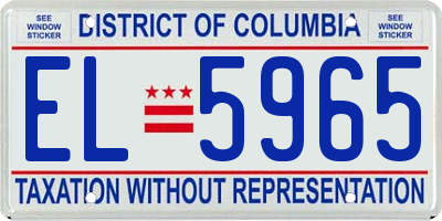 DC license plate EL5965