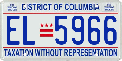 DC license plate EL5966