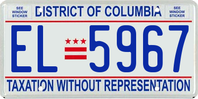 DC license plate EL5967