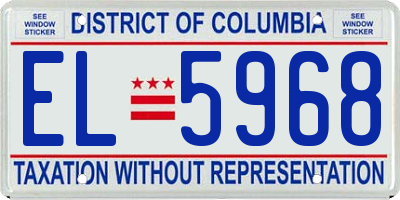 DC license plate EL5968