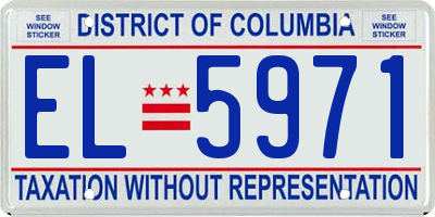 DC license plate EL5971