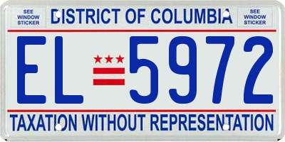 DC license plate EL5972