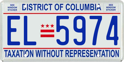 DC license plate EL5974