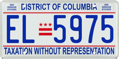 DC license plate EL5975