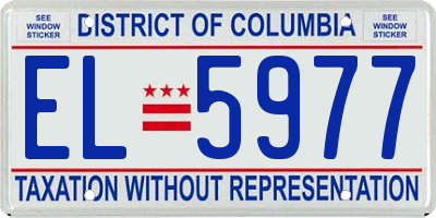 DC license plate EL5977
