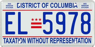 DC license plate EL5978