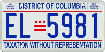 DC license plate EL5981