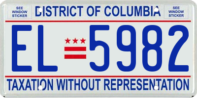 DC license plate EL5982