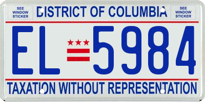 DC license plate EL5984