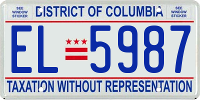 DC license plate EL5987