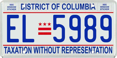 DC license plate EL5989