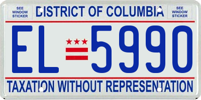 DC license plate EL5990