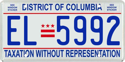 DC license plate EL5992