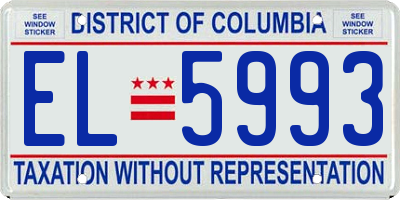 DC license plate EL5993
