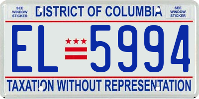 DC license plate EL5994