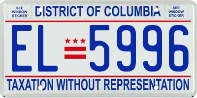DC license plate EL5996