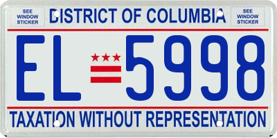 DC license plate EL5998