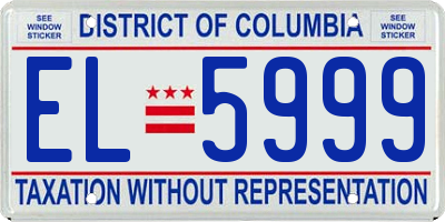DC license plate EL5999