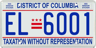 DC license plate EL6001