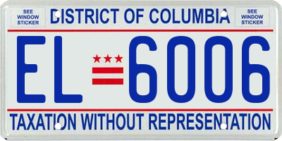 DC license plate EL6006