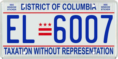 DC license plate EL6007