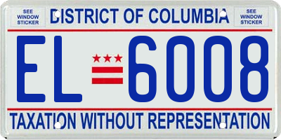 DC license plate EL6008