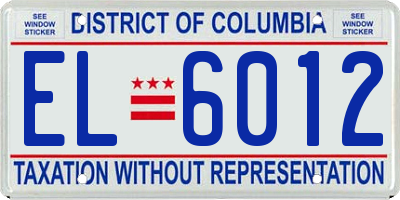 DC license plate EL6012
