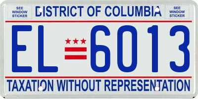 DC license plate EL6013