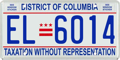 DC license plate EL6014
