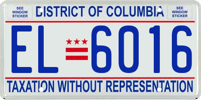 DC license plate EL6016