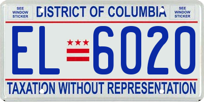 DC license plate EL6020