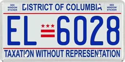 DC license plate EL6028