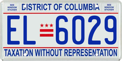 DC license plate EL6029