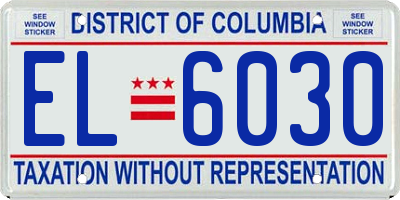 DC license plate EL6030