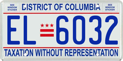 DC license plate EL6032