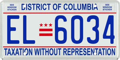 DC license plate EL6034