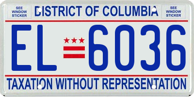 DC license plate EL6036