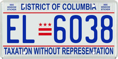 DC license plate EL6038