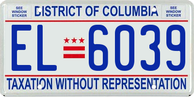 DC license plate EL6039