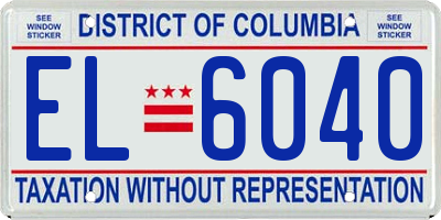 DC license plate EL6040