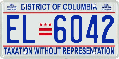 DC license plate EL6042